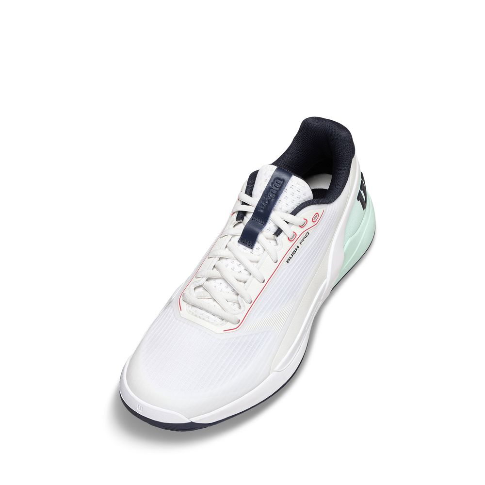 【10％OFFクーポン対象】ウイルソン Wilson テニスシューズ メンズ RUSH PRO 5 Wh/Bay/Fiery C ラッシュプロ 5 オールコート用 WRS338500U 3