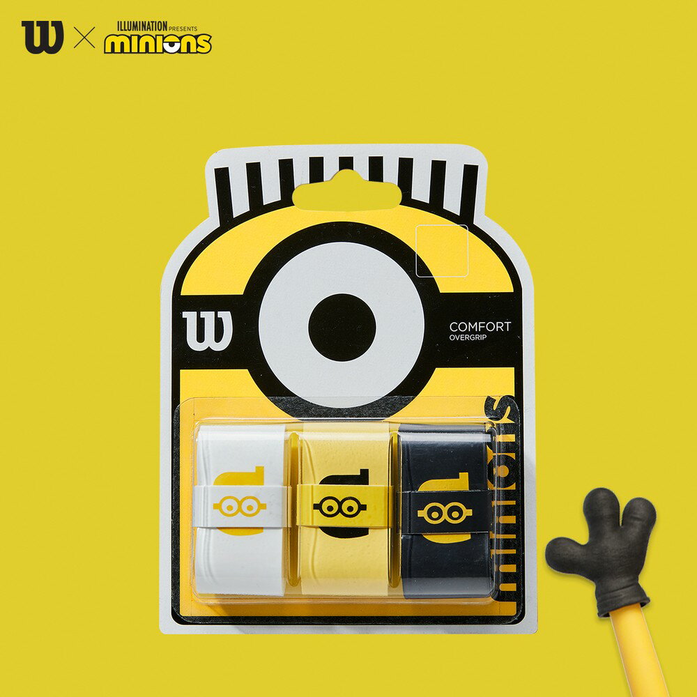 グリップテープ 【全品10％OFFクーポン▼】「あす楽対応」ウイルソン Wilson MINIONS OVERGRIP 3PK ミニオンズ オーバーグリップ 3本入 WR8408401001 テニス・バドミントン グリップテープ 『即日出荷』