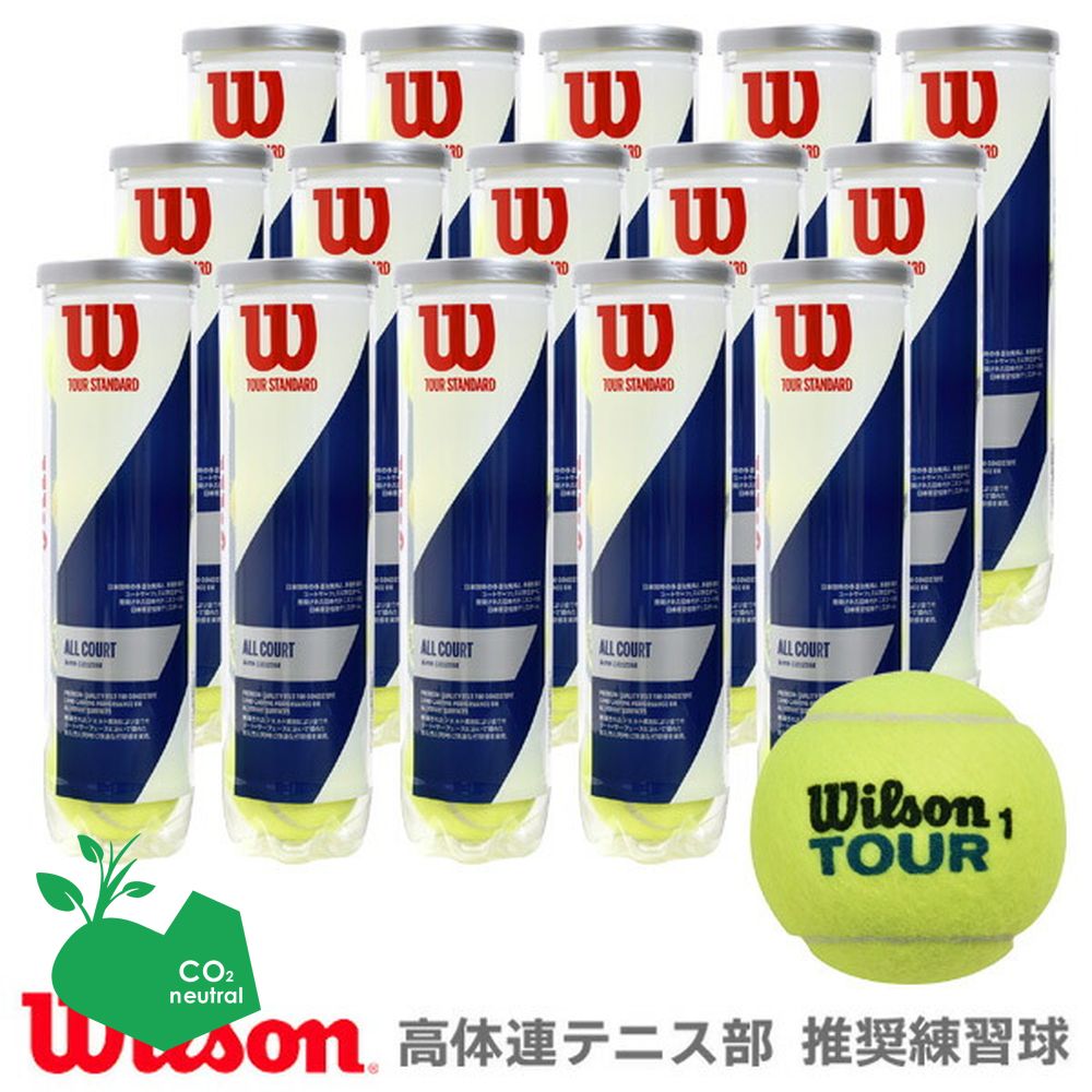 【全品10％OFFクーポン対象】Wilson(ウイルソン)「TOUR STANDARD（ツアー・スタンダード） 1箱（15缶） WRT103800」テニスボール