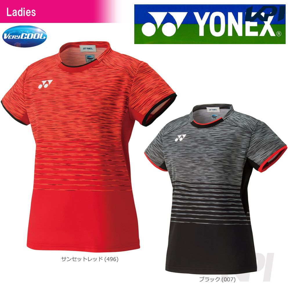 【全品10％OFFクーポン】「あす楽対応」YONEX(ヨネックス)「Ladies レディース フィットシャツ 20386」バドミントンウェア「2017FW」 夏用 冷感『即日出荷』