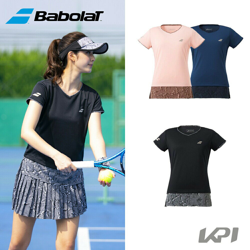 【エントリーでポイント10倍▲〜2/1 9:59】「あす楽対応」バボラ Babolat テニスウェア レディース SHORT SLEEVE SHIRT 半袖シャツ BTWQJA02 2020FW [ポスト投函便対応] 『即日出荷』
