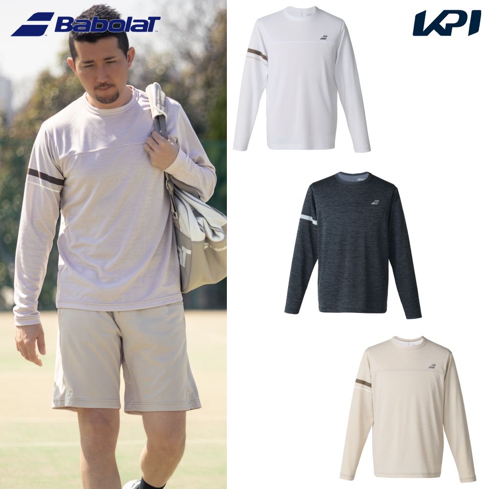WH00(101) BG00(137) BK00(105) メーカー希望小売価格はメーカーカタログに基づいて掲載しています。 バボラギアと連動したデザイン&カラーコンビネーションを採用したロングスリーブシャツ。 商品説明 素材：MELANGE TECH KNIT：MADE IN CHINA：吸水速乾・UV・汗染み対策 バボラ Babolat バドミントン ウェア バドミントンウェア PLAY LONG SLEEVE SHIRT ロングスリーブシャツ 2026FW 2026新製品 　サイズ表はこちら