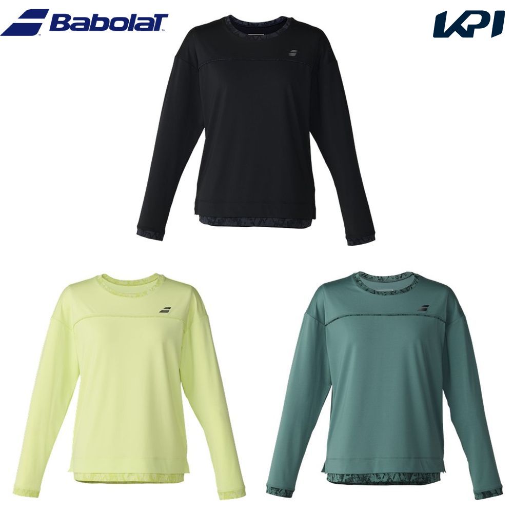 バボラ Babolat バドミントンウェア レディース PLAY LONG SLEEVE SHIRT ロングスリーブシャツ BWP6570 2026FW 7月下旬発売予定※予約