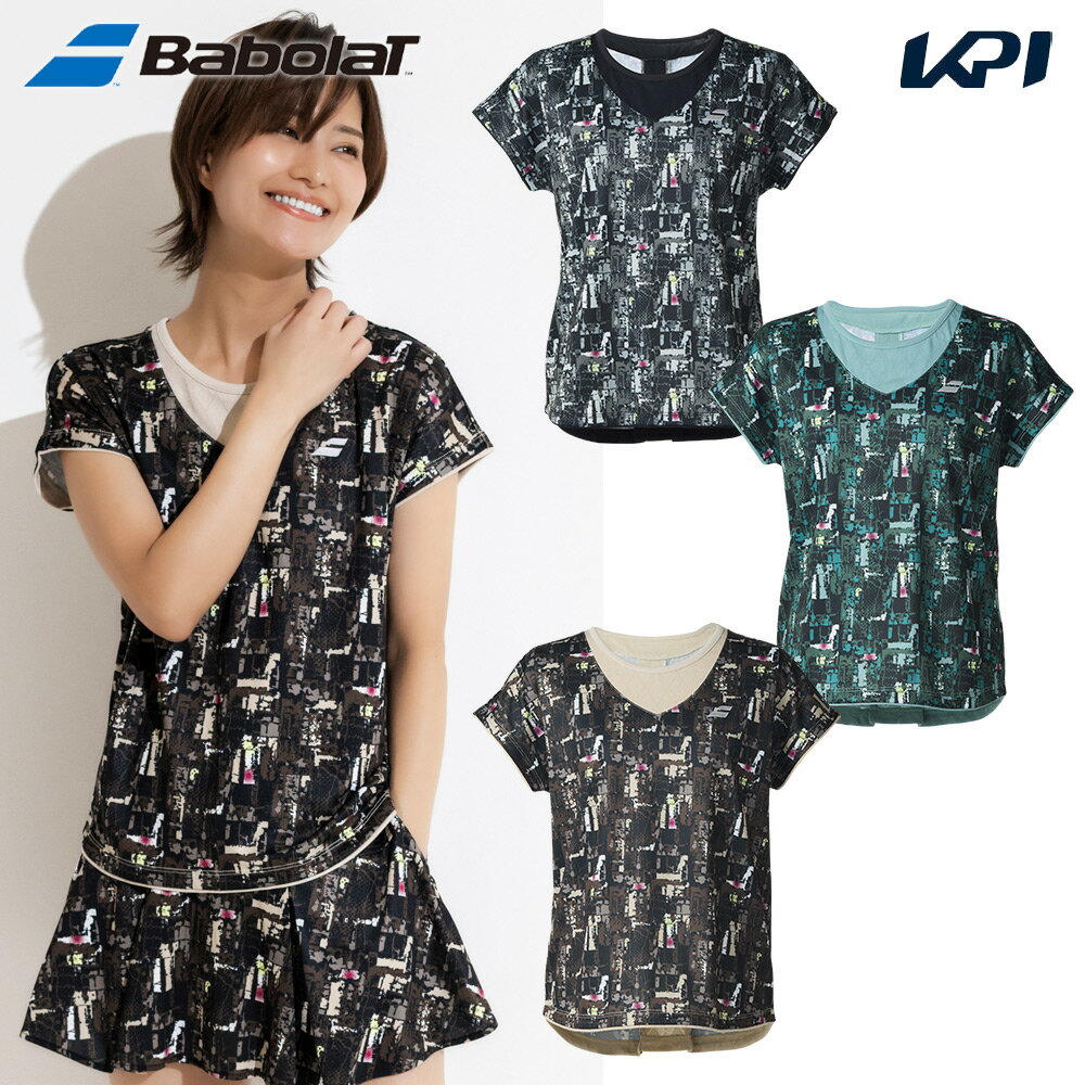 バボラ Babolat テニスウェア レディース PURE SHORT SLEEVE SHIRT ゲームシャツ 半袖シャツ BWG5374 2025FW