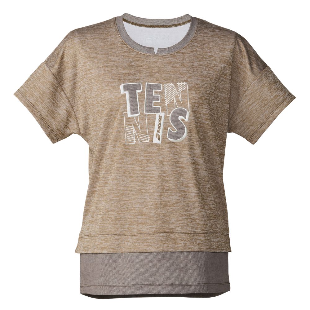 バボラ Babolat バドミントンウェア レディース PLAY SHORT SLEEVE SHIRT LOOSE FI...