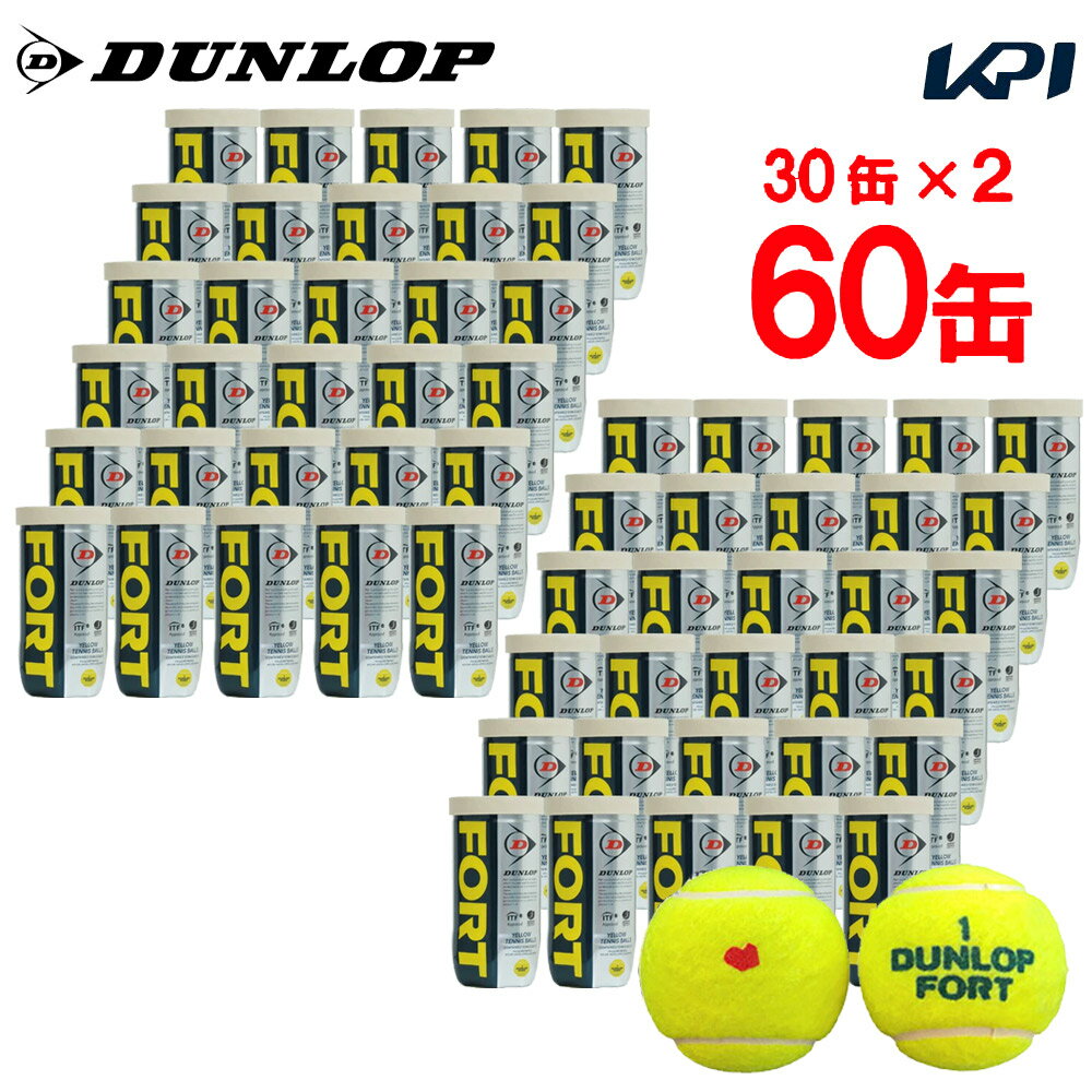 【2箱セット】【SDGsプロジェクト】『即日出荷』「KPIオリジナルモデル」「新パッケージ」DUNLOP（ダンロップ）「FORT（フォート）[2個入] 2箱セット(1箱30缶×2=120球)」テニスボール 【KPI限定】