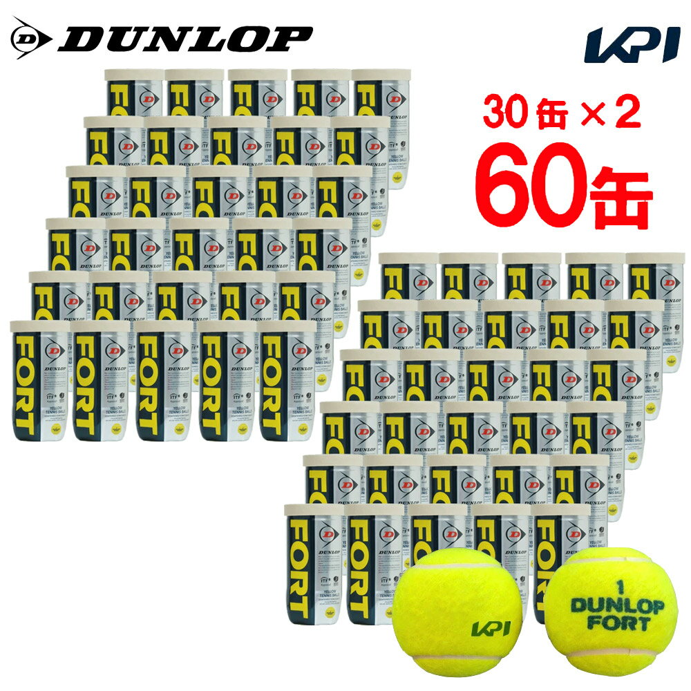 【2箱セット】『即日出荷』【SDGsプロジェクト】「KPIオリジナルモデル」「新パッケージ」DUNLOP（ダンロップ）「FORT（フォート）[2個入] 2箱セット(1箱30缶×2=120球) KPIロゴ」テニスボール 【KPI限定】