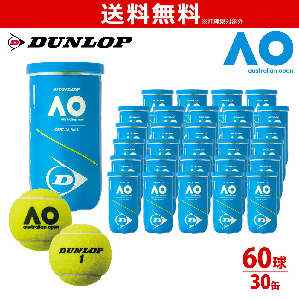 【365日出荷】「あす楽対応」ダンロップ DUNLOP Australian Open オーストラリアンオープン 大会使用球 公式ボール AO 2球入 2個入 1箱=30缶〔60球〕 テニスボール　DAOYL2DOZ DAOYL2CS60 『即日出荷』