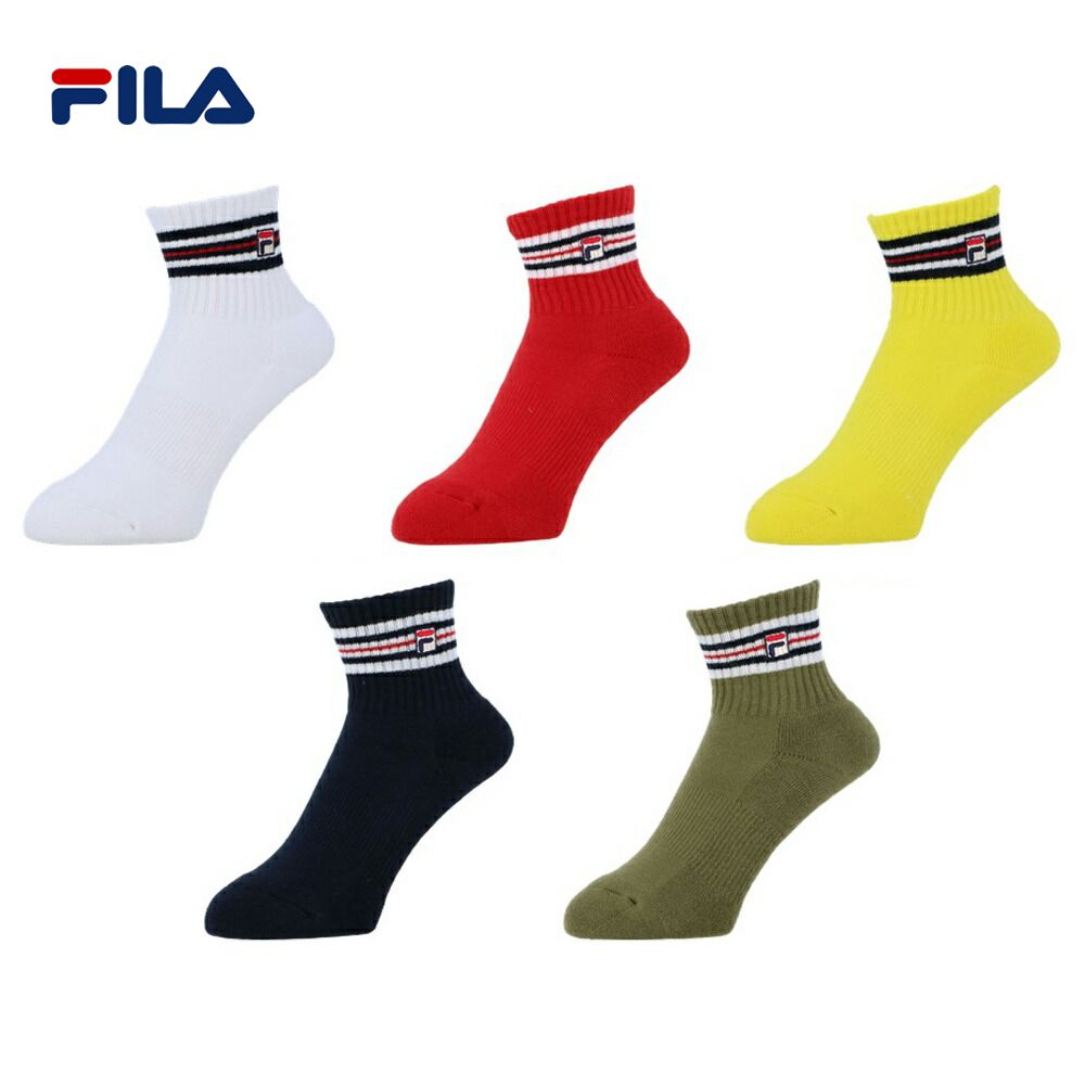 フィラ FILA テニスウェア レディース ライン入リショート丈ソックス VL9213 2021SS