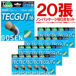 「ノンパッケージ・20張セット」GOSEN（ゴーセン）「テックガット16　ボックス」TS600W20P 硬式テニスストリング（ガット）