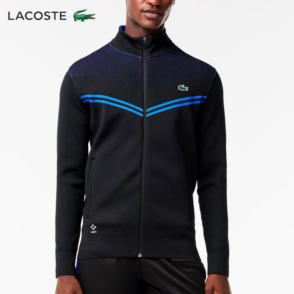 あす楽対応 ラコステ LACOSTE テニスウェア メンズ ダニール・メドベージェフ メッシュ切り替えトラックジャケット SH1090-99-L5I 2023FW 即日出荷 