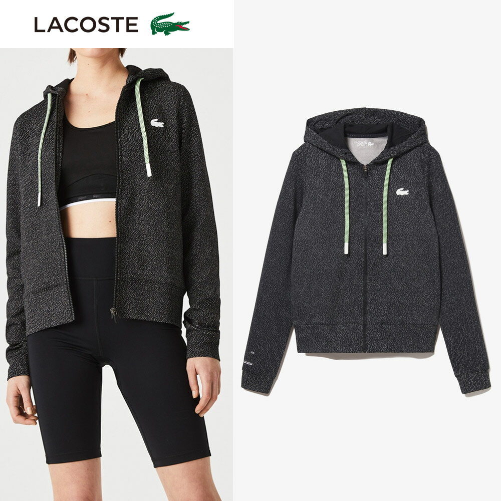 「あす楽対応」ラコステ LACOSTE テニスウェア レディース ファットフードコードジップアップパーカ スウェット SF0762L-031 2022SS 『即日出荷』