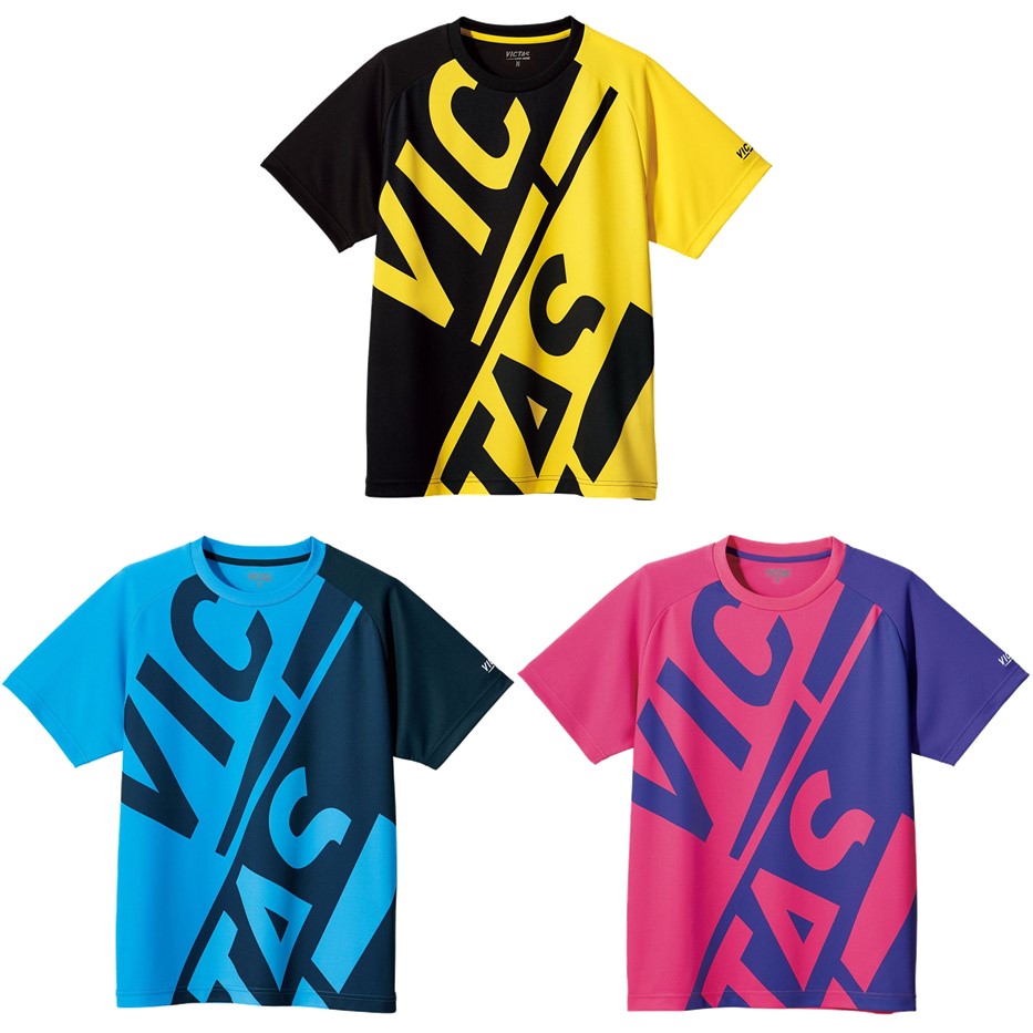ヴィクタス VICTAS 卓球ウェア ユニセックス BLOCK LOGO TEE TSP632102 2021