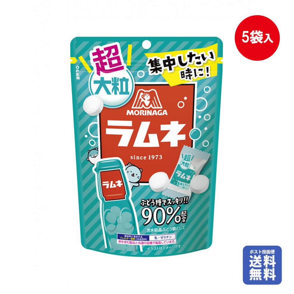 「ポスト投函便で送料無料」森永製菓 超大粒ラムネ 60g×5袋 SSJM-064820x5