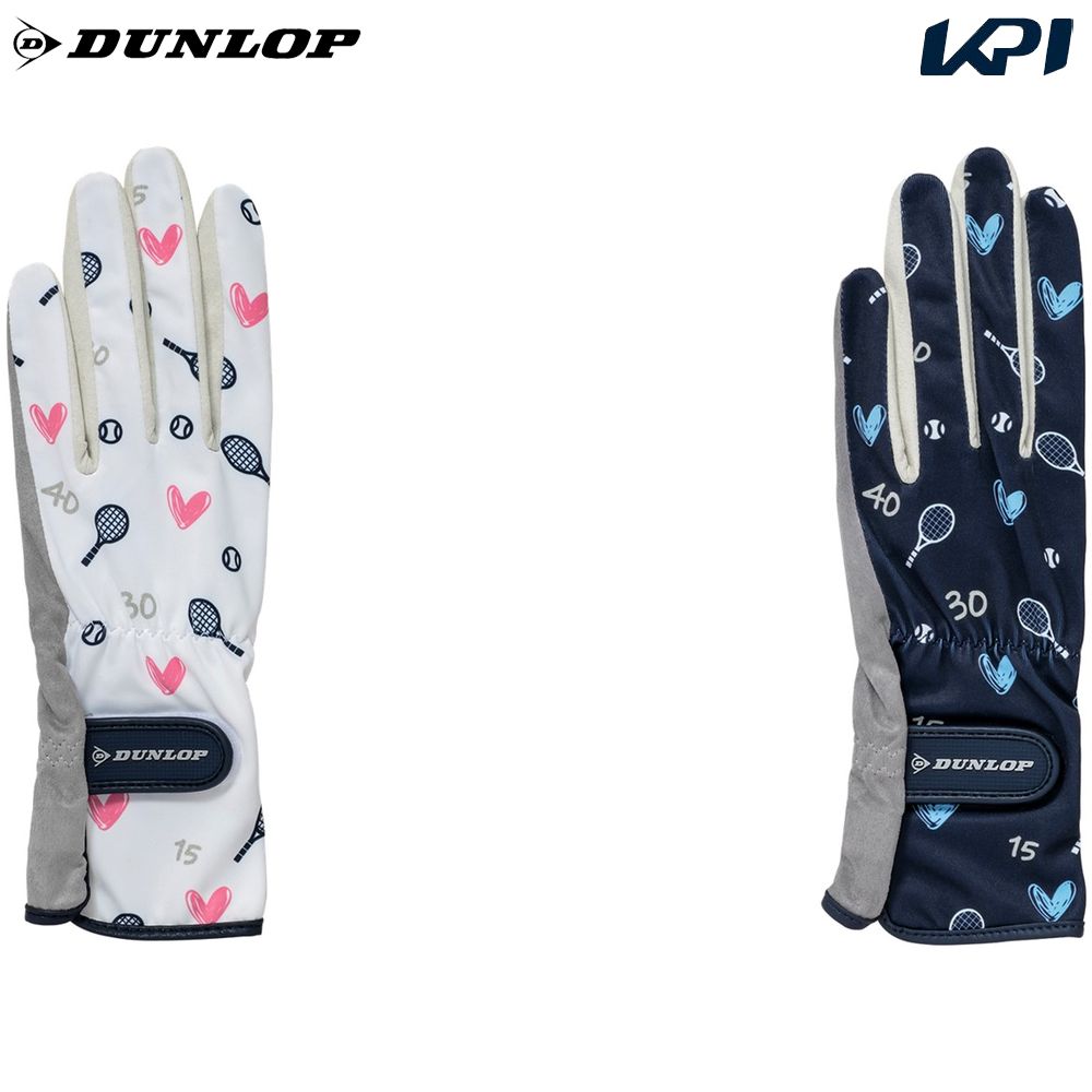 ダンロップ DUNLOP テニス手袋・グローブ レディース テニスグローブ（両手セット）テニスモチーフ柄 TGG0561W TGG-0561W