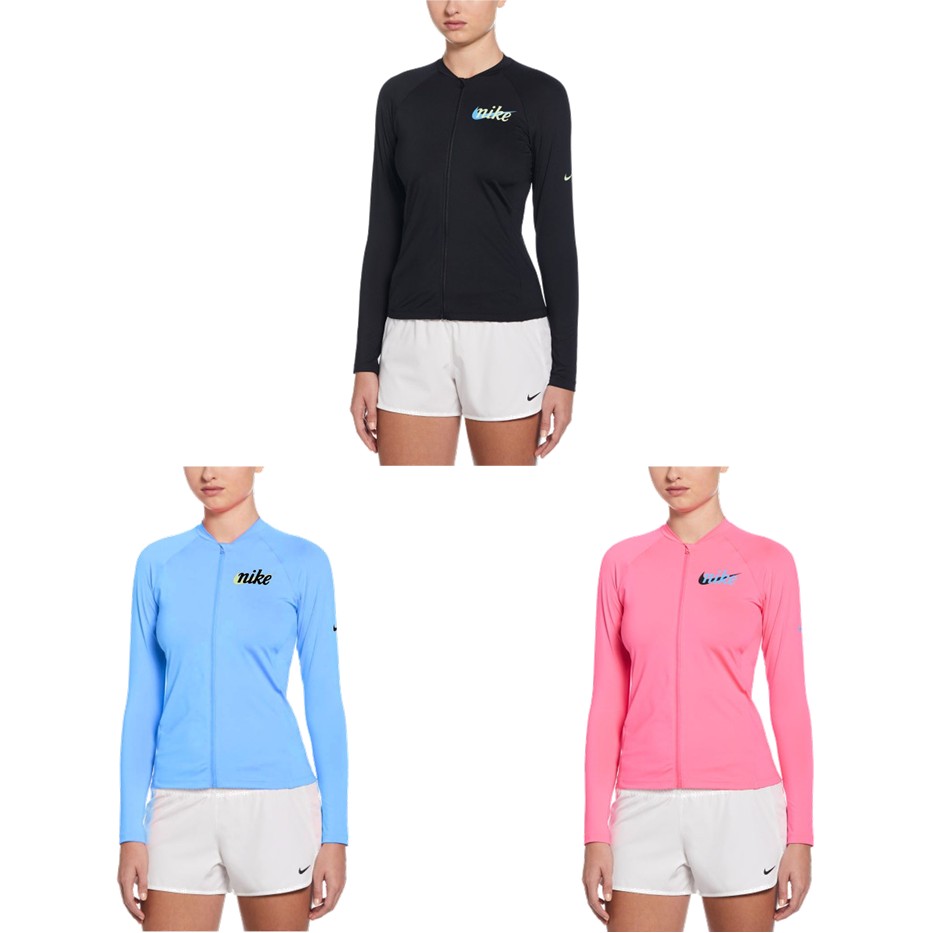 Rakuten - ナイキ NIKE 水泳水着 レディース ウィメンズグラフィック長袖ジップハイドロガード NESSF325
