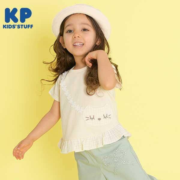 【5/15限定店内全品ポイント5倍】KP(ケーピー)cocoちゃんポシェットの半袖Tシャツ(80～90)/KP ケーピー 2024春夏新作