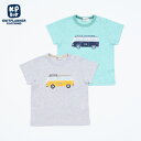 KPBOY(ケーピーボーイ)【日本製】車アップリケデザートコットン天竺半袖Tシャツ(80～90)/KP ケーピー 2024春夏新作 子供服 キッズ ベビー