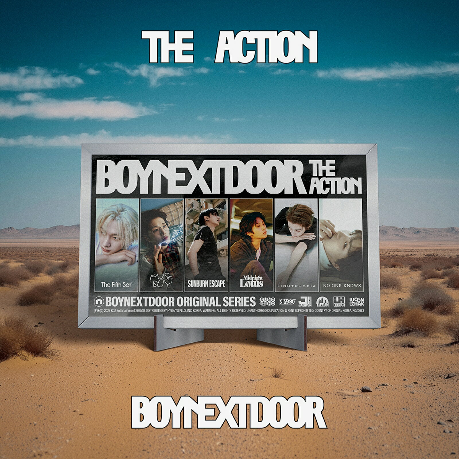 BOYNEXTDOOR - The Action (Frame ver.)/ 5th EP ALBUM / ボネクド ボイネク 韓国HANTEOチャート反映店 ■発売日：2025年10月21日■構成：-スリーブ-ボックス：6種中1種ランダム-ボックススタンド-CD封筒-ミニCD-R：ボックスメンバーと同一-フォトカード：6種中1種ランダム-アコーディオンブック：ボックスメンバーと同一[佐川急便の場合]※沖縄、北海道、離島の方は別途追加送料を頂戴いたします。(サンクスメールにてご連絡いたします。)予め御了承くださいませ。※輸入品のため外箱に汚れ・擦れ・多少の破れなどがある場合がございます。上記での返品、交換は承れませんのでご了承くださいませ。※仕様・内容は予告なく変更される場合がございます。 5