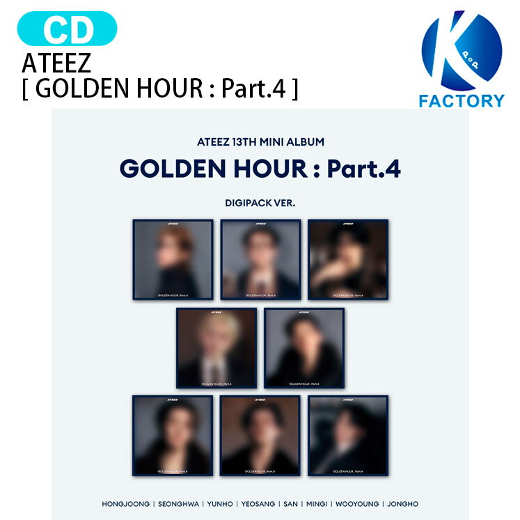 ATEEZ DIGIPACK VER. [ GOLDEN HOUR : Part.4 ] 8種ランダム 13th Mini Album / エイティーズ アチズ...