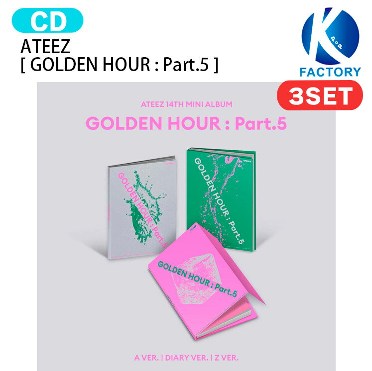 乐天商城 - ATEEZ [ GOLDEN HOUR : Part.5 ] 3種セット 14th Mini Album / エイティーズ アチズ アルバム / 韓国音楽チャート反映 KPOP / 1次予約 / 送料無料