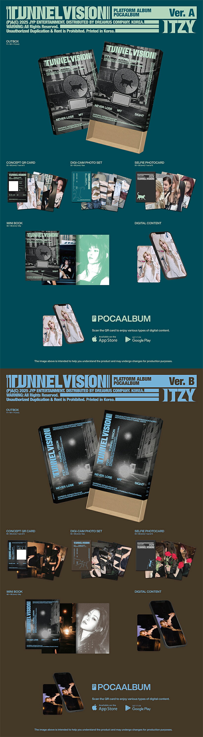 ITZY - TUNNEL VISION / POCAALBUM VER / アルバム2種選択 / セット