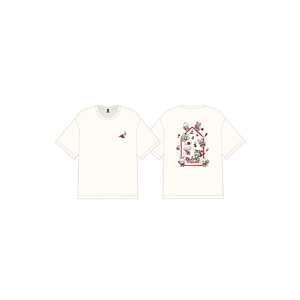 乐天商城 - ATEEZ X ANITEEZ / ANITEEZ IN THE CALLING MD / 11 T-SHIRTS / CREAM VER / SIZE 2種選択