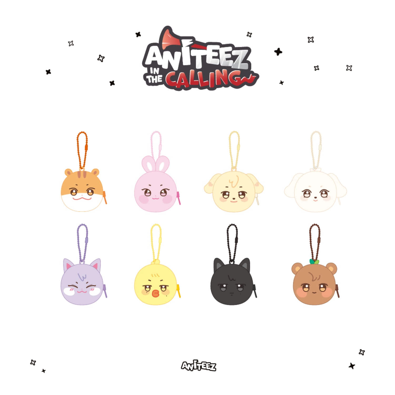 乐天商城 - ATEEZ X ANITEEZ / ANITEEZ IN THE CALLING MD / 30 BACKPACK POUCH KEYRING / 8種選択