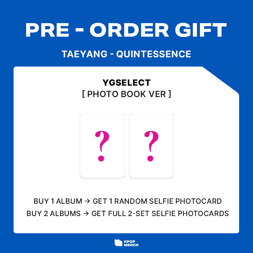 【YG特典選択】 BIGBANG TAEYANG - QUINTESSENCE / PHOTOBOOK VER / アルバム2種 /...