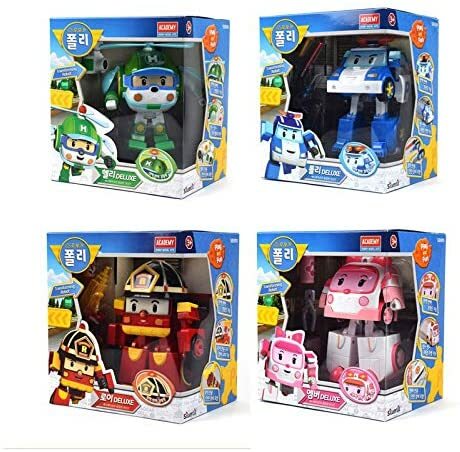 Robocar Poli [ロボカーポリー] 変身ロボットデラックスシリーズ Deluxe ポリ+ロイ+アンバー+ヘリ 4種セット