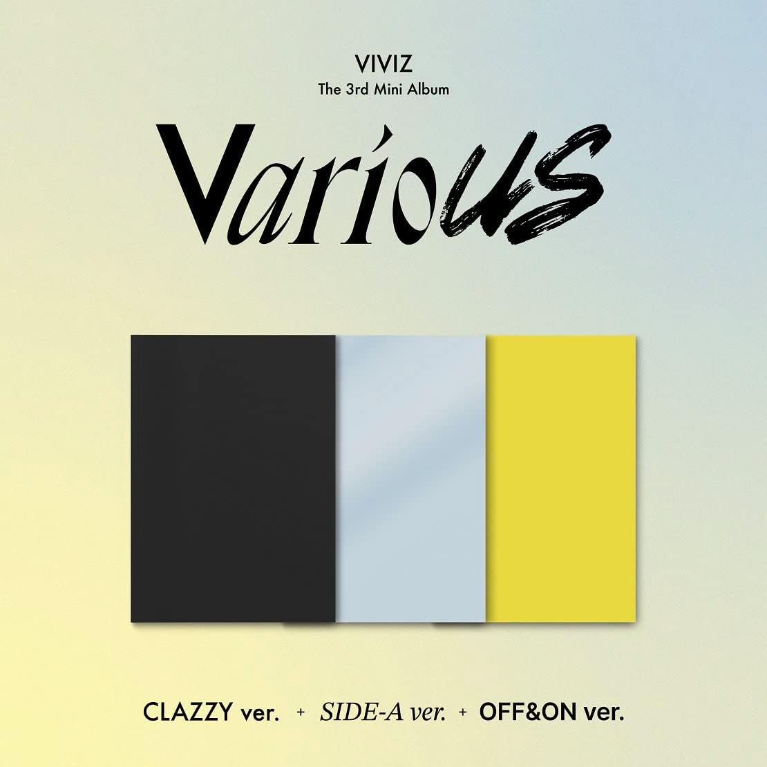 VIVIZ The 3rd Mini Album 'VarioUS' (Photobook) （韓国盤） 商品発送は、ご注文後1週間くらいかかります。 VIVIZ The 3rd Mini Album 'VarioUS' (PHOTOBOOK VER.)※本商品には「CLAZZY Ver.」、「SIDE-A Ver.」、「OFF&ON Ver.」の3種類のバージョンがございます。ランダムで1種を発送させて頂きますので予めご了承下さい。※初回外付けポスターは付属いたしません。※本商品は「PHOTOBOOK」バージョンになります。他のバージョンとはコードと品番が違いますので 確認をお願いします。 5
