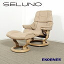 【中古】【展示美品】EKORNES(エコーネス) Stressless /ストレスレス レノ (M) リクライニングチェア / 本革