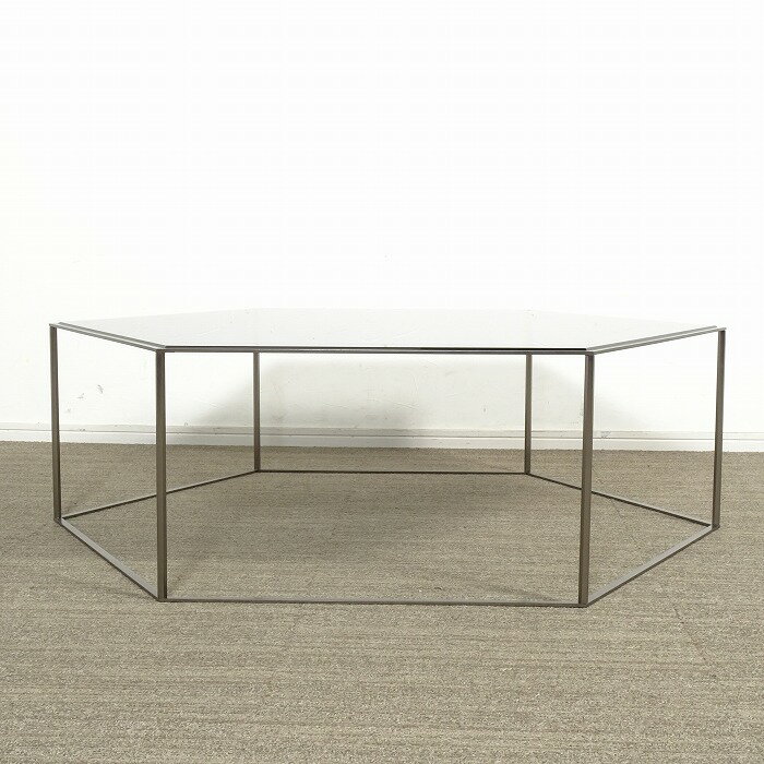【中古】【展示美品】Cassina ixc.(カッシーナイクスシー) HEXAGON 690 / ヘキサゴン ローテーブル / グレーガラス天板