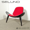 【中古】【展示美品】Carl Hansen & Son(カールハンセン&サン) CH07 シェルチェア / オーク材ブラック塗装・赤ファブリック