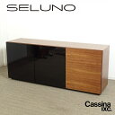 【中古】【展示美品】Cassina ixc.(カッシーナイクスシー) BROAD / ブロード 3ドア サイドキャビネット / ガラス・ブラックウォールナット材