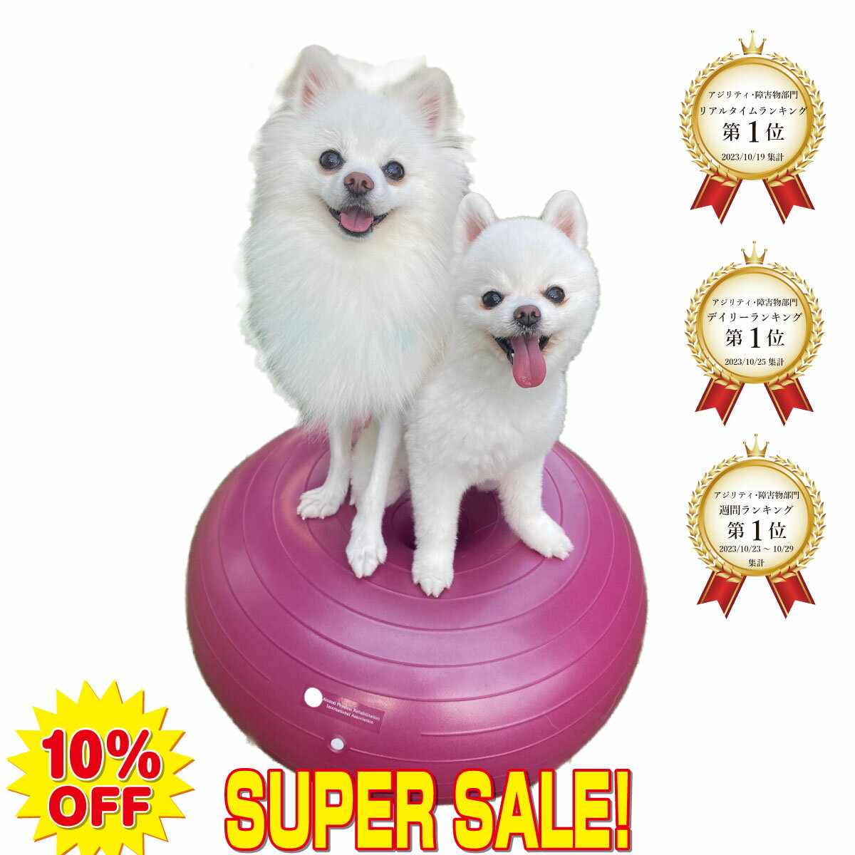 【スーパーSALE 10％OFF】【ランキング1位 】【在庫完売 14日～発送】犬用バランスボール アプリアドーナッツボールプラス 【動物理学療法士開発】動物理学リハビリ国際協会認定 わんちゃんの…