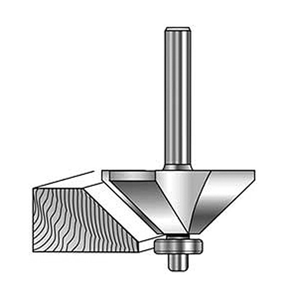 MLCS Chamfer Router Bits #7676 45&deg;ビット　テーブルエッジや家具の天板のエッジなどにご利用ください。 &nbsp; ITEM# Cutting　Length Angle LargeDiam ShankSize #5375 5/8"(15.88mm) 45&deg; 1-1/2"(38.1mm) 1/4"(6.35mm) #5376 1"(25.4mm) 45&deg; 1-3/4"(44.5mm) 1/4"(6.35mm) #7676 7/8"(22.23mm) 45&deg; 1-3/4"(44.5mm) 1/2"(12.7mm) #7681 1-3/8&rdquo;(34.9mm) 45&deg; 2-15/32&rdquo;(62.7mm) 1/2"(12.7mm)