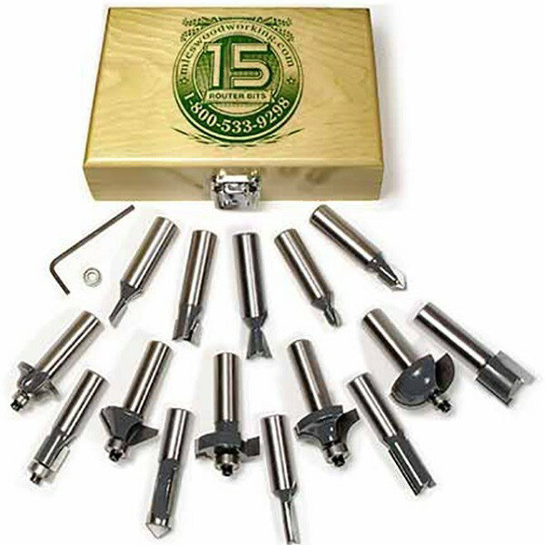 MLCS #8377 15 Piece Router Bit Sets(15本セット木箱入り) 1/2(12.7mm)軸セット