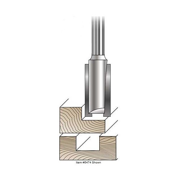 MLCS Straight Router Bits(ストレートビット) #7777 刃長 38.1mm 一番使用頻度の高いビットです。 各サイズが手元にあると、便利だと思います 深く掘り込み場合は、数回に分けて削ってください。 いっきに削ると抵抗が大きく危険です。 ITEM# 刃径 刃長 軸径 全長 #7774 1/2(12.7mm) 1(25.4mm) 1/2(12.7mm) 2.1/2(63.5mm) #7775 1/2(12.7mm) 2(50.8mm) 1/2(12.7mm) 3.1/2(88.9mm) #7777 1/2(12.7mm) 1.1/2(38.1mm) 1/2(12.7mm) 3(76.2mm)