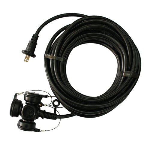 KOWA 防雨三口延長コード15A10 KRT615-10 クロ 【4580138486151】