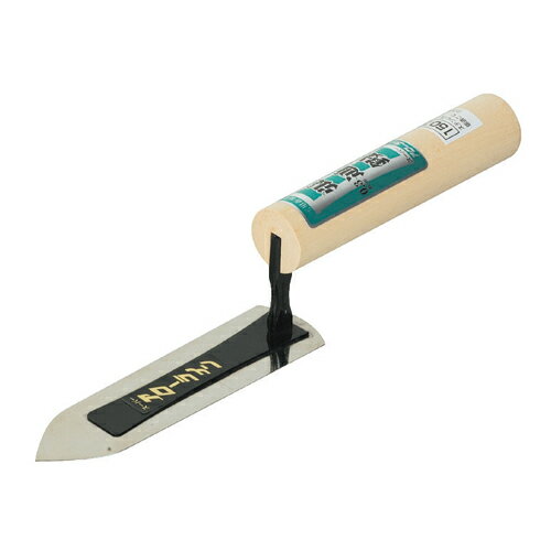 【用途】狭い場所など手の届かないところに使用する鏝。【機能】シンナー類(有機溶剤)で洗えます。溶接にかわる高品質接着剤でこてと背金を接着しています。背金巾をバランスよく加工し、こて板にかかる力を全面に分散させることで均一に磨耗します。細巾で狭い箇所の作業に最適です。【仕様】●ハードトランダム接着。●板厚：0.3mm。●柄：元首。