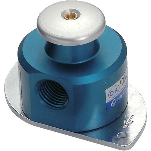 足踏でエアーの調整が出来ます。【用途】エアー配管継手(エアーバルブ)。【機能】ダスターなどの長時間の使用には、手でレバーを保持するより、足踏みによる制御の方が断然楽です。　　　　エアーの開閉が任意のタイミングで調整できます。●接続ねじ:(取入)おねじPT1/4・(吐出)おねじPT1/4。●適用流体:空気。●本体重量:約100g。