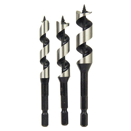 先ネジタイプで、押さえつける力不要で楽に美しい真円の穴あけができます。■用途一般木材の穴あけ作業。■機能先ネジタイプ(誘導ネジ)で楽に穴あけが可能です。インパクトドライバーへもワンタッチで着脱可能な6.35mm六角軸タイプです。●サイズ:9・12・15mm。●6.35mm六角軸。●対応機種:電気ドリル・充電インパクトドライバー。●3本組。