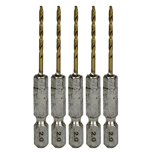 SK11 六角軸TIN鉄ドリル 微短 2.0mm 5PCS 【4977292318211】