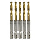 SK11 六角軸TIN鉄ドリル 微短 4.0mm 5PCS 【4977292318266】