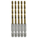 SK11 六角軸TIN鉄ドリル 普通 4.0mm 5PCS 【4977292318440】