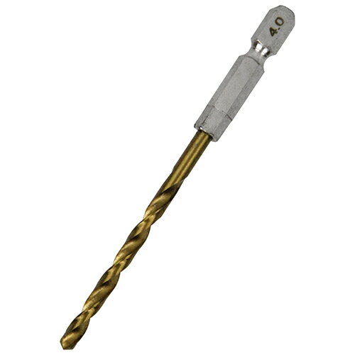 使い慣れたサイズ、ハイス鋼クロスシンニング刃先で食い付き抜群の適長鉄ドリルです。■用途鉄、木、樹脂、軽金属の穴あけ。■機能ハイス鋼(HSS)にチタン(Tin)をコーティング、耐熱性能が上がり長寿命です。六角軸なのでインパクトドライバーなどのチャックに直接セットできます。クロスシンニング刃先で食い付き抜群です。●サイズ:4.0mm。●標準穴あけ可能厚:(鉄)2.0mm・(木)らせん溝長の2/3程度。●軸:六角軸6.35mm。●使用電動工具:充電式インパクトドライバー・ドリルドライバー・電気ドリル。●加工材料:鉄・木・樹脂・軽金属。