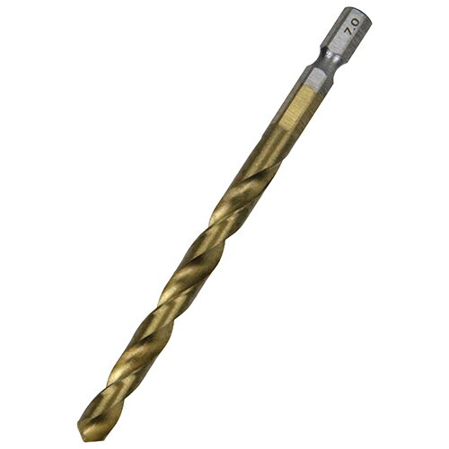 SK11 六角軸TIN鉄ドリル 普通 7.0mm 【4977292328906】