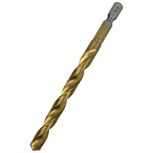 SK11 六角軸TIN鉄ドリル 普通 8.0mm 【4977292328920】