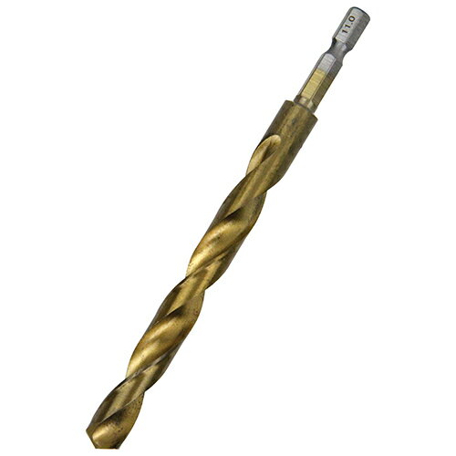 使い慣れたサイズ、ハイス鋼クロスシンニング刃先で食い付き抜群の適長鉄ドリルです。■用途鉄、木、樹脂、軽金属の穴あけ。■機能ハイス鋼(HSS)にチタン(Tin)をコーティング、耐熱性能が上がり長寿命です。六角軸なのでインパクトドライバーなどのチャックに直接セットできます。クロスシンニング刃先で食い付き抜群です。●サイズ:11.0mm。●標準穴あけ可能厚:(鉄)2.0mm・(木)らせん溝長の2/3程度。●軸:六角軸6.35mm。●使用電動工具:充電式インパクトドライバー・ドリルドライバー・電気ドリル。●加工材料:鉄・木・樹脂・軽金属。